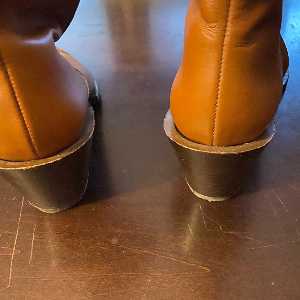 ROBERT CLERGERIE Merry Brown Leather Ankle Boots Heels Size 38 - Picture 5 of 12